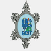 ビッグ・ブラザーズはベリ最高のー- Blueberry Pun スノーフレークピューターオーナメント (左)