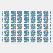 ビッグ・ブラザーズはベリ最高のー- Blueberry Pun ラッピングペーパーシート (正面)