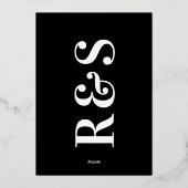 ビッグ・ブラック・モノグラム押し金フォイル日付を保存 箔招待状 (裏面)