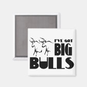 ビッグ・ブルズ – おもしろい農家 マグネット (正面/裏面)