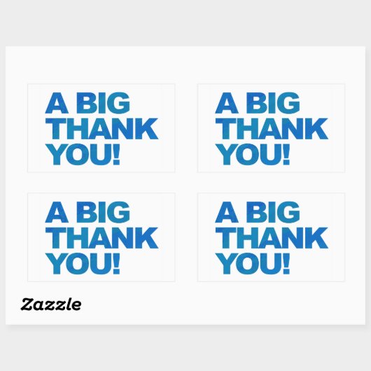 ビッグ・ブルーありがとう 長方形シール (シート)