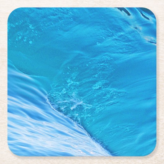 ビッグ・ブルーの水波 スクエアペーパーコースター (正面)