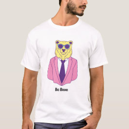 ビッグ・ブルーノ - ピンクのスイートを着たクマ Tシャツ