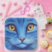 ビッグ・ブルー猫 ペーパープレート (パーティー)