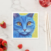 ビッグ・ブルー・キャット。 スタンダードカクテルナプキン (インサイチュ)