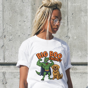 ビッグ・ブー・エナジーTレックス・レトリバー・ハロウィンTシャツ Tシャツ