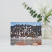 ビッグ・ベアー湖、冬の雪 ポストカード (スタンド正面)