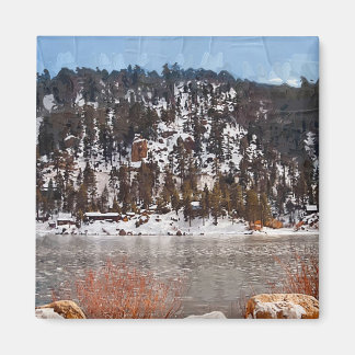 ビッグ・ベアー湖、冬の雪 マグネット