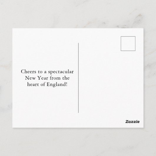 ビッグ・ベンでロンドンで行われる新年の花火 ポストカード (裏面)