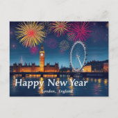 ビッグ・ベンでロンドンで行われる新年の花火 ポストカード (正面)