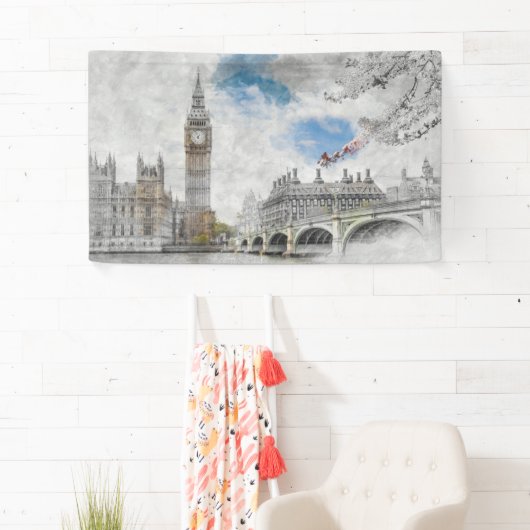ビッグ・ベン、ロンドン、統一された王国 横断幕 (インサイチュ)