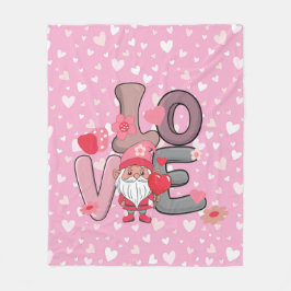 ビッグ・ラブピンクのバレンタインの贈り物 フリースブランケット