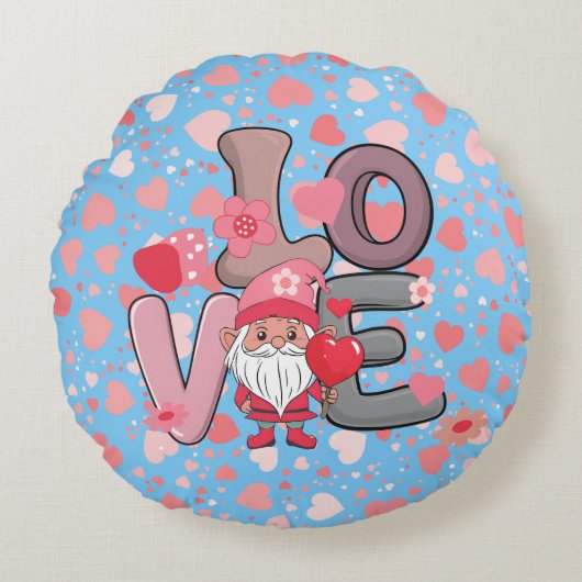 ビッグ・ラブ・バレンタイン・ギフト ラウンドクッション (正面)