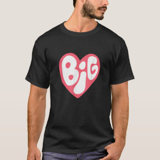 ビッグ リトル ソロリティ リビール ビッグ ピンク ハート Tシャツ