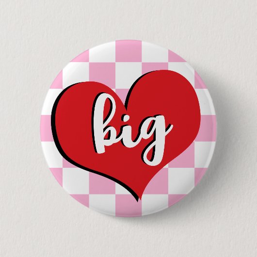 ビッグ・リトル・ソロリティ・ヴィンテージ・ハート・ボタン 缶バッジ (正面)