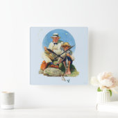 ビッグ・ワンの獲得 スクエア壁時計 (ホーム)