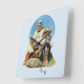 ビッグ・ワンの獲得 スクエア壁時計 (傾斜)