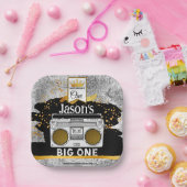 ビッグ・ワンの1歳の誕生日のブームボックスケーキプレート ペーパープレート (パーティー)