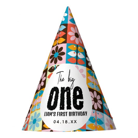 ビッグ・ワンの1歳の誕生日 パーティーハット (正面)