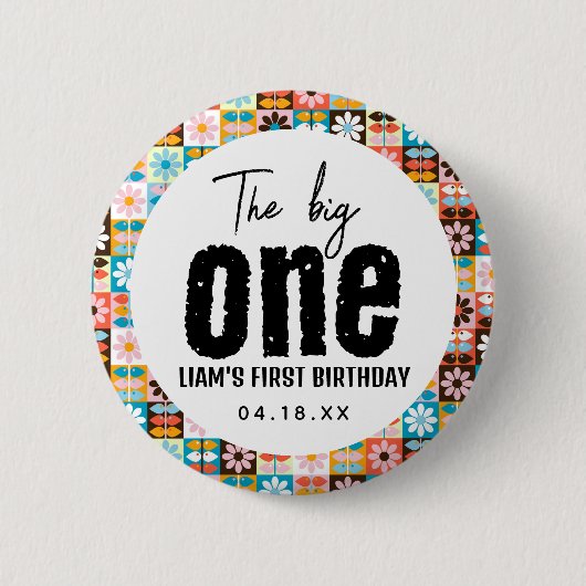 ビッグ・ワンの1歳の誕生日 缶バッジ (正面)