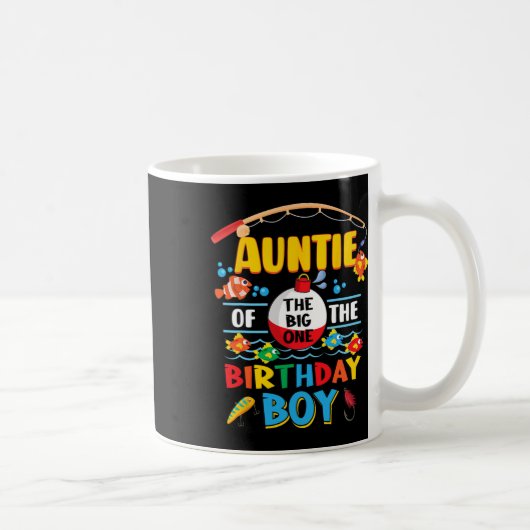 ビッグ・ワン魚釣り1歳の誕生日のお祝い コーヒーマグカップ (右)