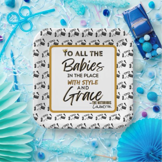 ビッグ・ワン90のヒップホップ1歳の誕生日/赤ちゃんシャワー ペーパープレート (パーティー)