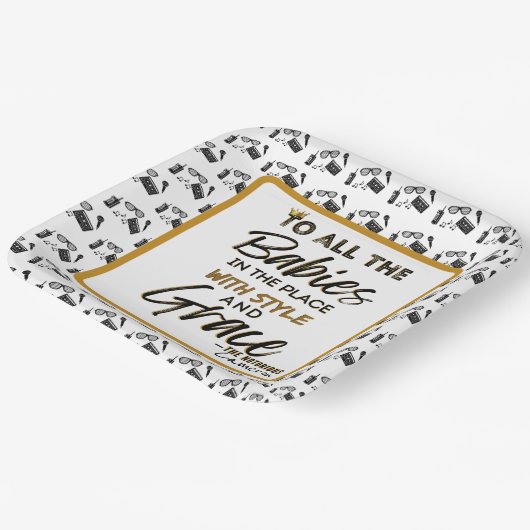 ビッグ・ワン90のヒップホップ1歳の誕生日/赤ちゃんシャワー ペーパープレート (傾斜あり)