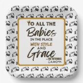 ビッグ・ワン90のヒップホップ1歳の誕生日/赤ちゃんシャワー ペーパープレート (正面)