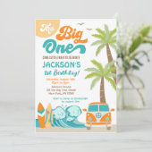 ビッグ・ワン サーフアップビーチ 1歳の誕生日パーティー招待状 招待状 (スタンド正面)