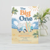 ビッグ・ワン サーフビーチ 1歳の誕生日パーティー招待状 招待状 (スタンド正面)