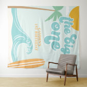 ビッグ・ワン サーフビーチ 1歳の誕生日 タペストリー (インサイチュ(横))