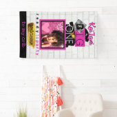 ビッグ・ワン|ピンク90のヒップホップ1回目の誕生日の写真 横断幕 (インサイチュ)