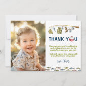 ビッグ・ワン・フィッシング・バースデー・フォト・サンクス・カード サンキューカード (正面)