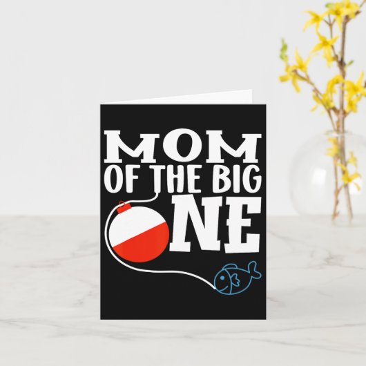 ビッグ・ワン・魚釣りのマムボーイ・ファースト・誕生日 カード (黄色い花)