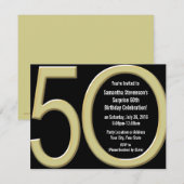 ビッグ 5-0 ゴールドパーティー招待状 招待状 (正面/裏面)