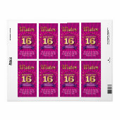 ビッグBashピンク甘い16ウォーターラベル ラベル (フルシート)