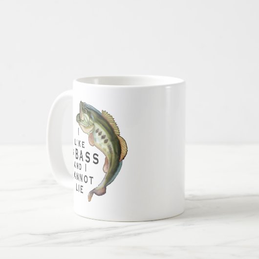 ビッグBASSおもしろい魚釣り コーヒーマグカップ (正面左)