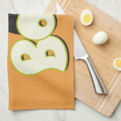 ビッグBOO -フランケンシュタインモンスターハロウィンオレンジ キッチンタオル (四つ折り)