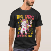 ビッグBroの誕生日女の子はユニコーンビッグをフロッシング Tシャツ (正面)