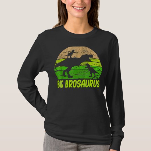 ビッグBro恐竜ビッグBrosaurus 2 Two Kids Christma Tシャツ (正面)