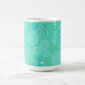 ビッグBubblegumバブルいたるところでティール（緑がかった色）ありがとう コーヒーマグカップ (中央)