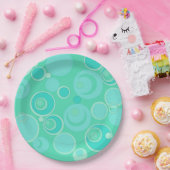 ビッグBubblegumバブルいたるところでティール（緑がかった色）ありがとう ペーパープレート (パーティー)