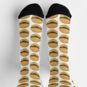 ビッグBurgersハンバーガーおもしろいフードパターンホワイト ソックス (上部)