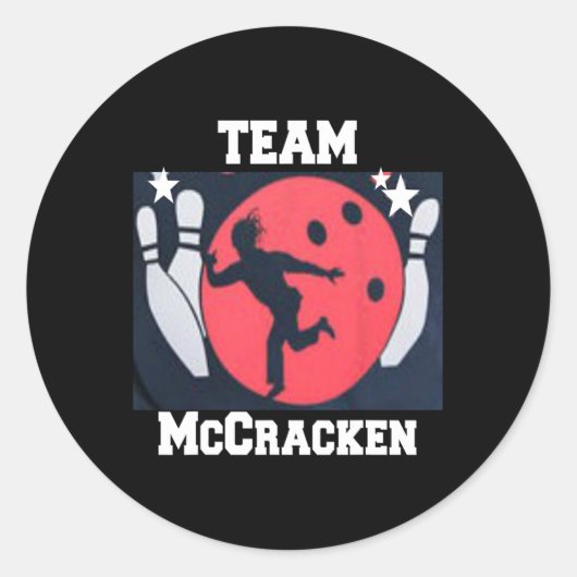 ビッグErn MccrackenキングおもしろいピンボーリングTシャツ1 ラウンドシール (正面)