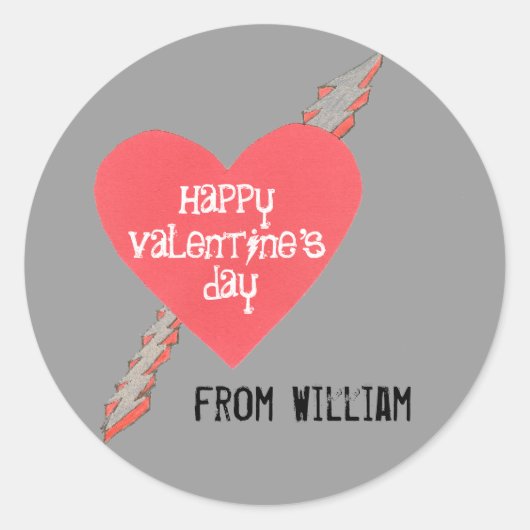 ビッグkidバレンタインデステッカー ラウンドシール (正面)