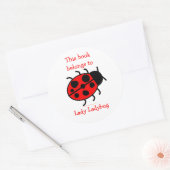 ビッグLadybugかわいい蔵書票ラベルシール子供へ ラウンドシール (封筒)