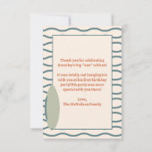 "ビッグONE"サーフボード海1st誕生日パーティー サンキューカード (裏面)