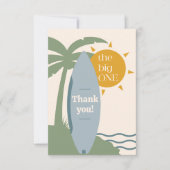 "ビッグONE"サーフボード海1st誕生日パーティー サンキューカード (正面)