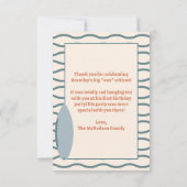 "ビッグONE"サーフボード海1st誕生日パーティー サンキューカード (裏面)