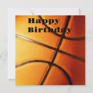 ビッグPinceオレンジ色バスケットボールフラット誕生日カード カード